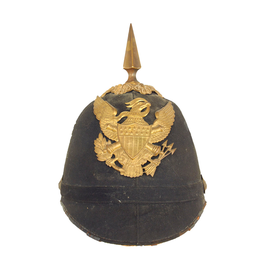 Original U.S. Model 1881 Artillery Dress Spiked Pith Helmet by Ridabock & Co. Original Items