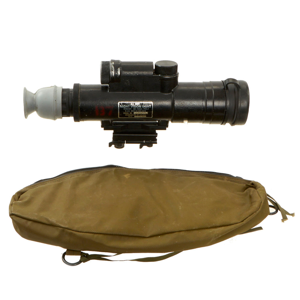 Original U.S. Army Vietnam Era AN/PVS-2B Starlight Night Vision Scope with Transit Bag Original Items