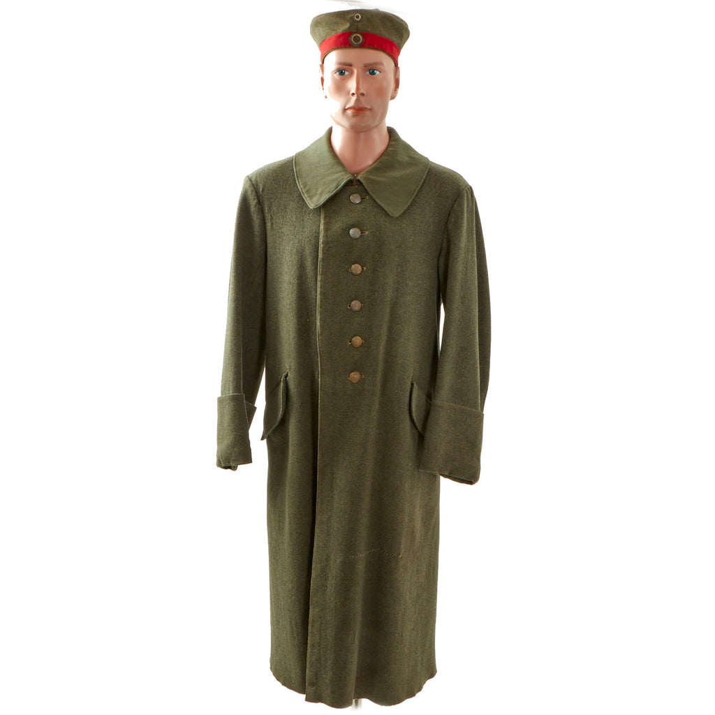 Original Imperial German WWI Feldgrau M-1915 Greatcoat With Named Prussian Reserve Feldmütze Original Items