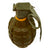 Original U.S. WWII Inert MkII Pineapple Grenade with Yellow Ring & Vietnam War Era M204A2 Fuze Original Items