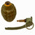 Original U.S. WWII Inert MkII Pineapple Grenade with Yellow Ring & Vietnam War Era M204A2 Fuze Original Items