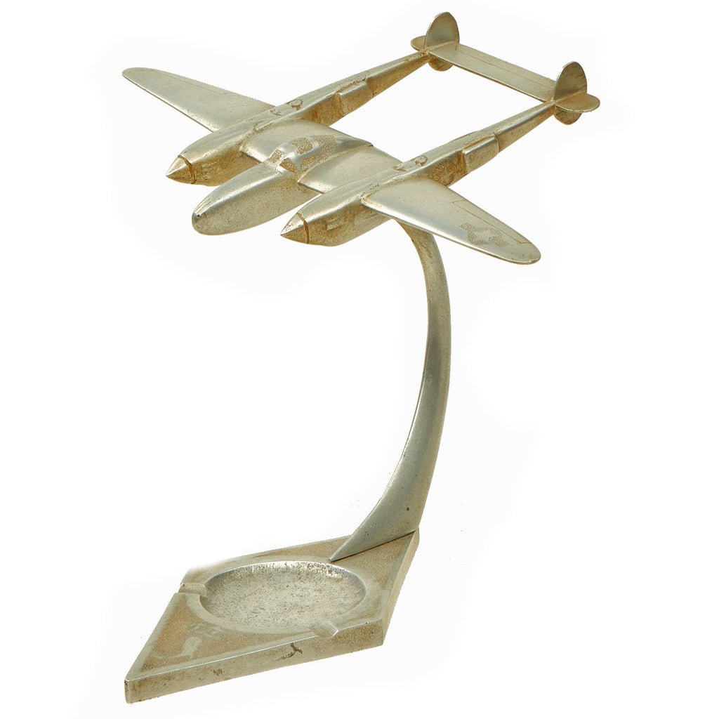 Original U.S. WWII Italian Campaign Lockheed P-38 Ashtray Trench Art Constructed From Aircraft Aluminum Original Items