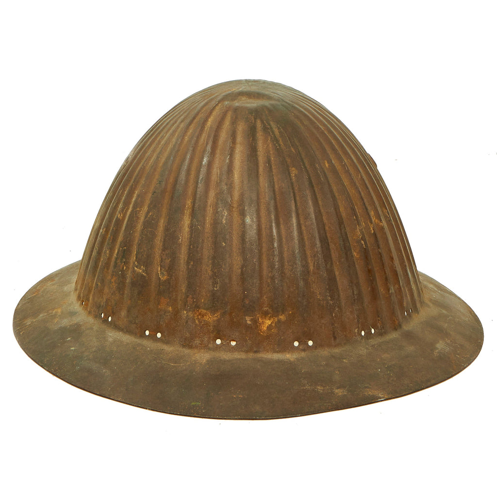 Original Rare Portuguese WWI M1915 Corrugated Steel Helmet Original Items