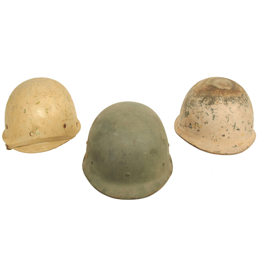 Original U.S. Operation Iraqi Freedom Iraq Helmet Bringback Lot - (2) M80 Helmets (1) M90 Helmet - 3 Total Original Items