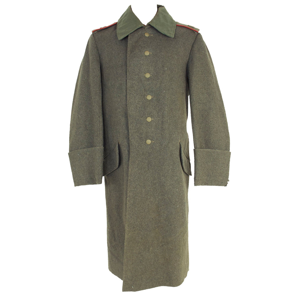 Original Imperial German WWI Feldgrau M-1915 Greatcoat With Hussar Regiment Shoulder Boards - Dated 1918 Original Items