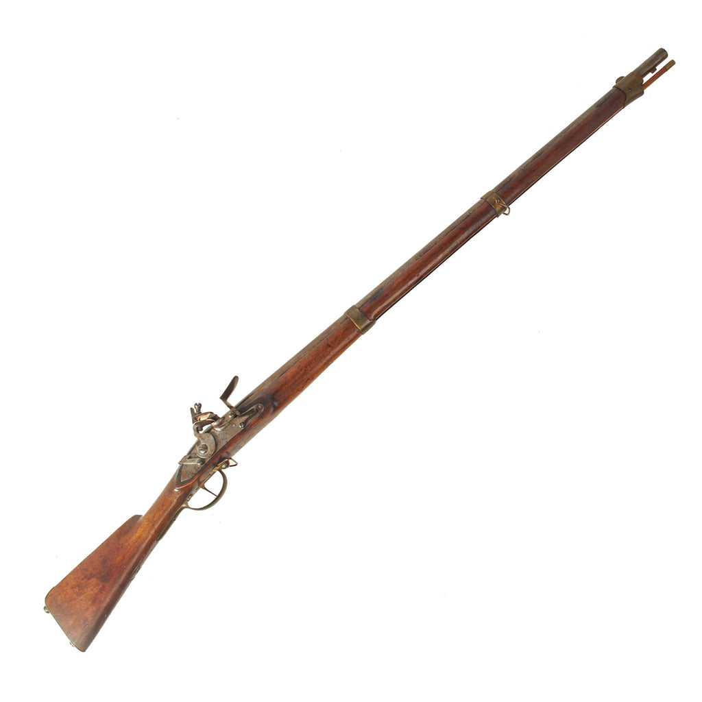 Original Scandinavian Large Brass Fitted Flintlock Musket with Dog Safety - Late 18th Century Original Items