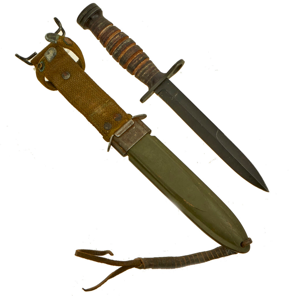 Original U.S. WWII M4 Bayonet by Camillus for the M1 Carbine with M8 Scabbard Original Items