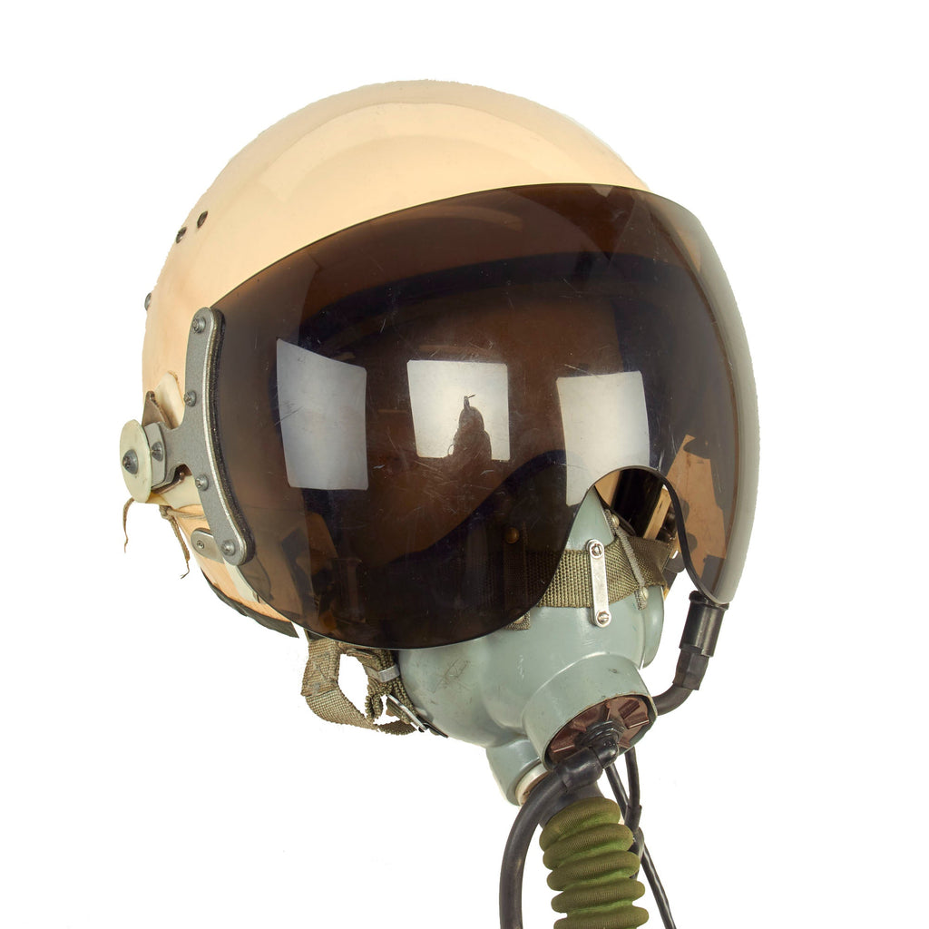 Original Soviet Cold War MiG-29 Fighter Jet Flying Helmet ZSh-5MKV2 with Tint Visor, Oxygen Mask and bag Original Items