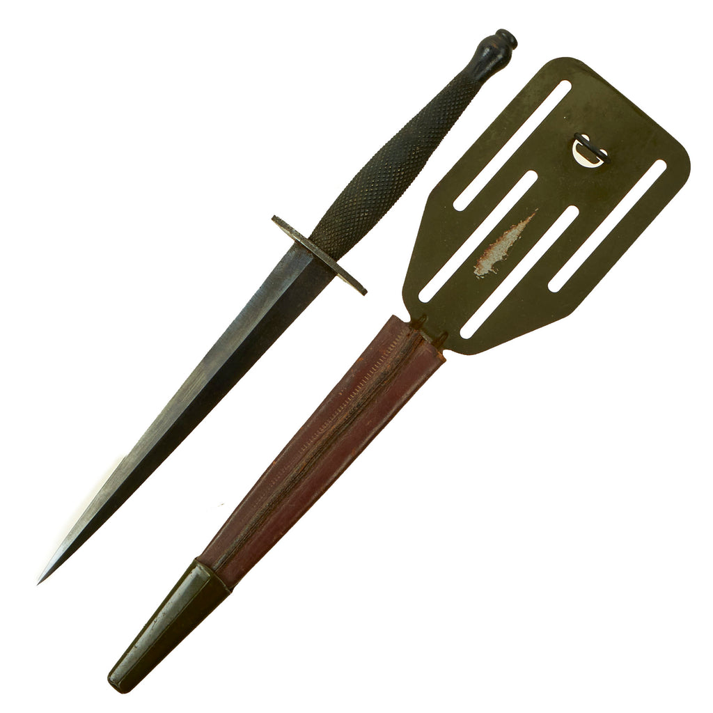 Original Rare Unissued U.S. WWII OSS Stiletto attributed to Landers, Frary, and Clark with "Pancake Flipper" Scabbard - From The Estate of DSC Recipient Brigadier General Donald C. Clayman Original Items