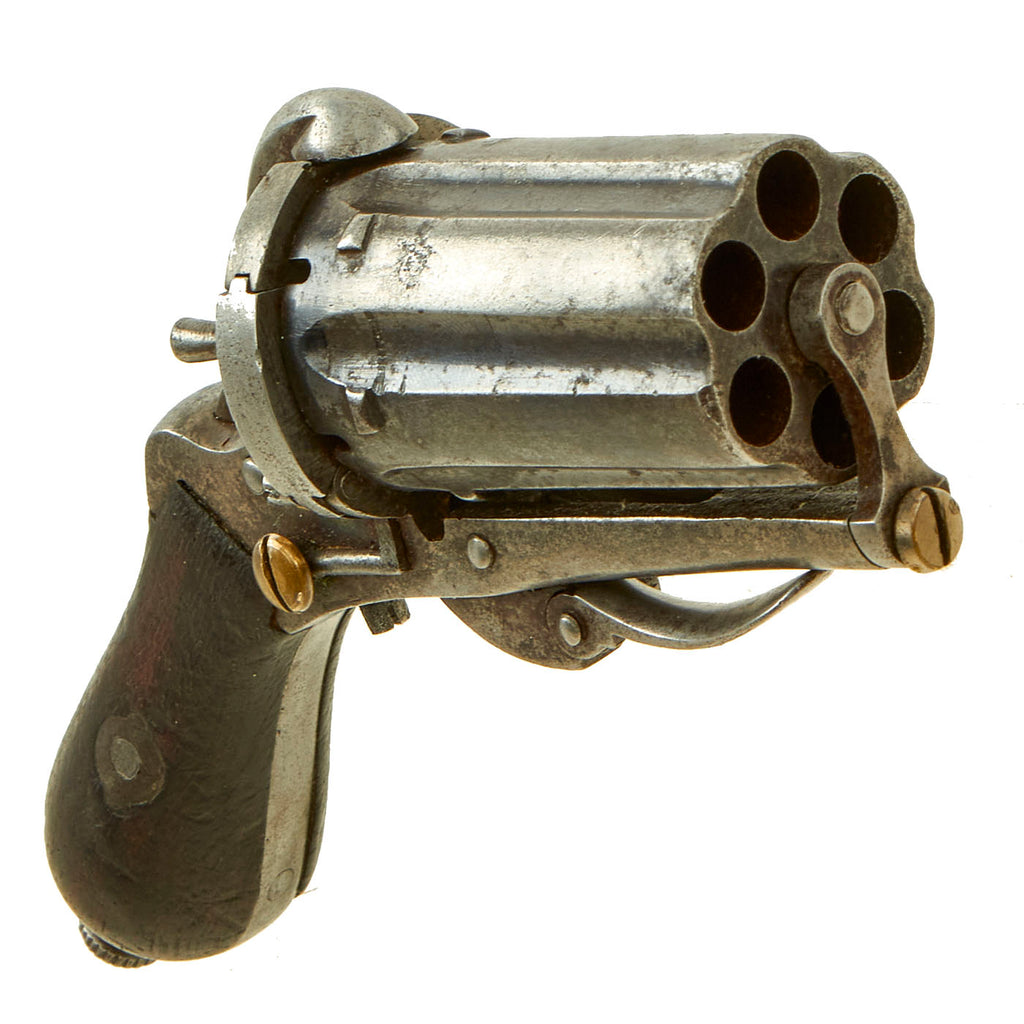 Original Belgian 7mm Pinfire Pocket Pepperbox Revolver with Ejector Rod Stored in Grip - circa 1850 Original Items