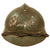 Original Italian WWI French Made M1916 Adrian Helmet with 47th Infantry Crowned Stencil On Front - Complete Original Items