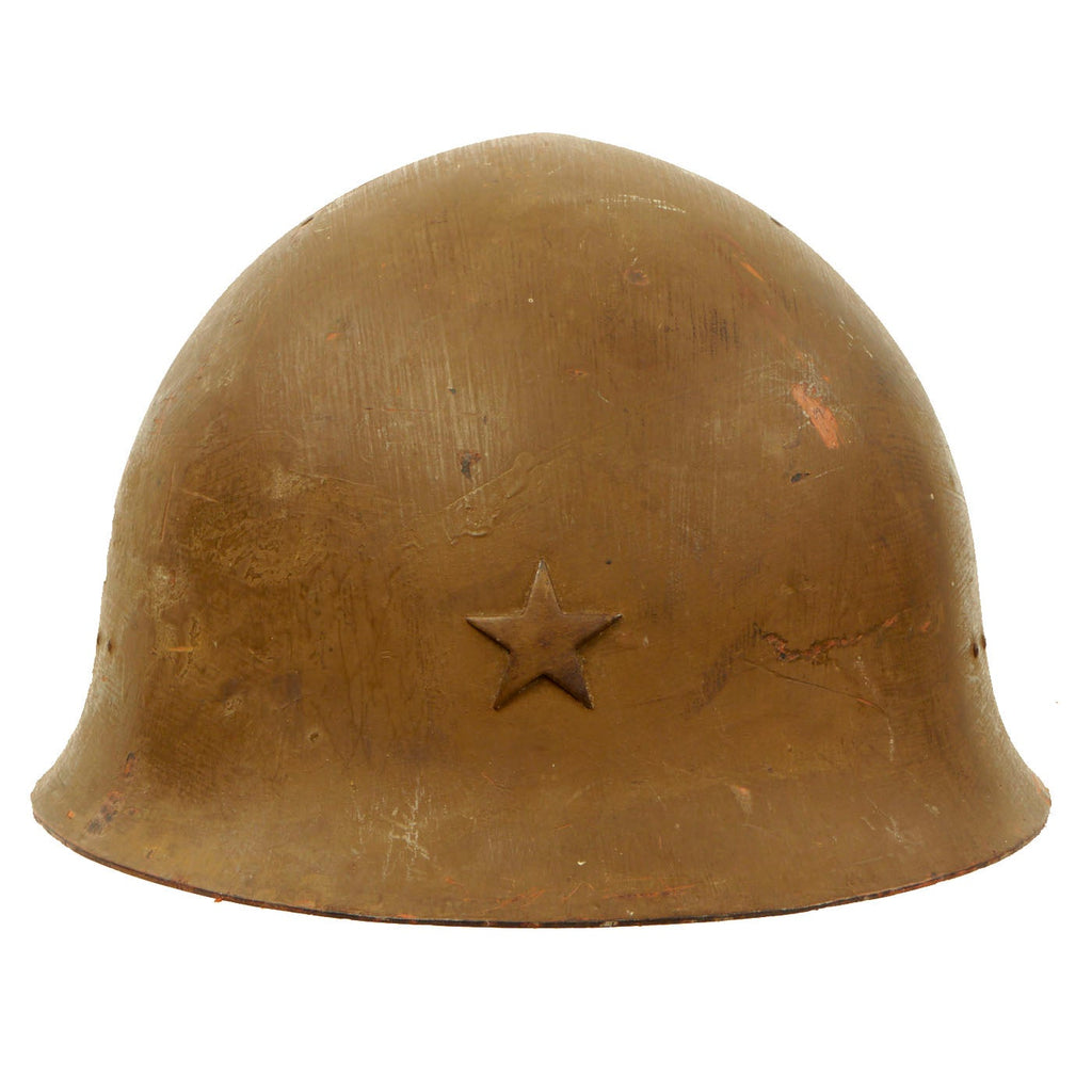 Original Japanese WWII Type 92 Army Helmet with Complete Liner and Chinstrap - Tetsubo Original Items