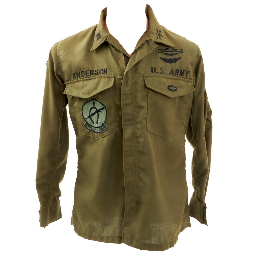 Original U.S. Vietnam War Nomex Pilot Shirt With In Country Insignia - Capt. Anderson 7th Squadron 17th Cavalry - “Ruthless Riders” Original Items