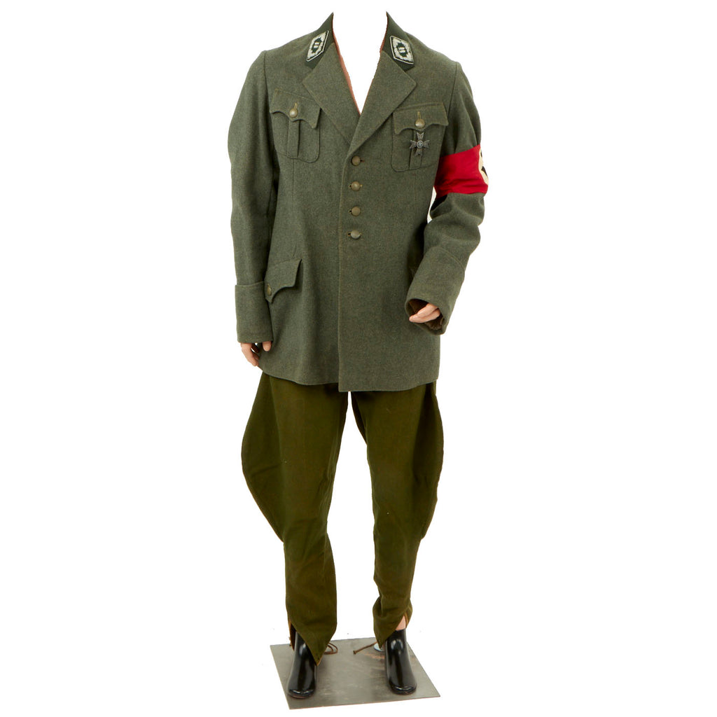 Original WWII German Forestry Officer’s Uniform with War Merit Cross KvK 1st Class & Armband Original Items