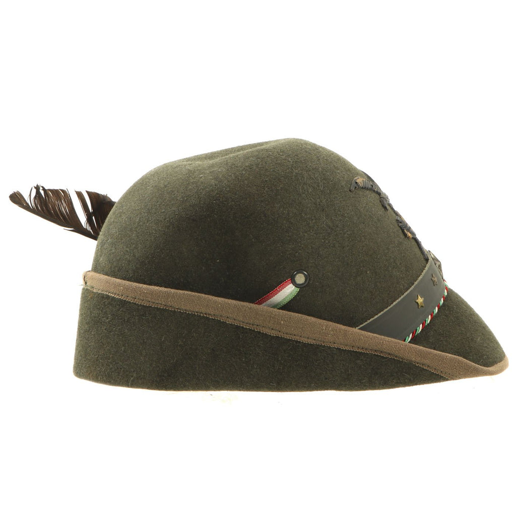 Original WWII Royal Italian Army Alpine Division Alpini Felt Cap with Feather Original Items