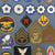 Original U.S. WWI WWII and Post War American Military Patch Display Board Original Items