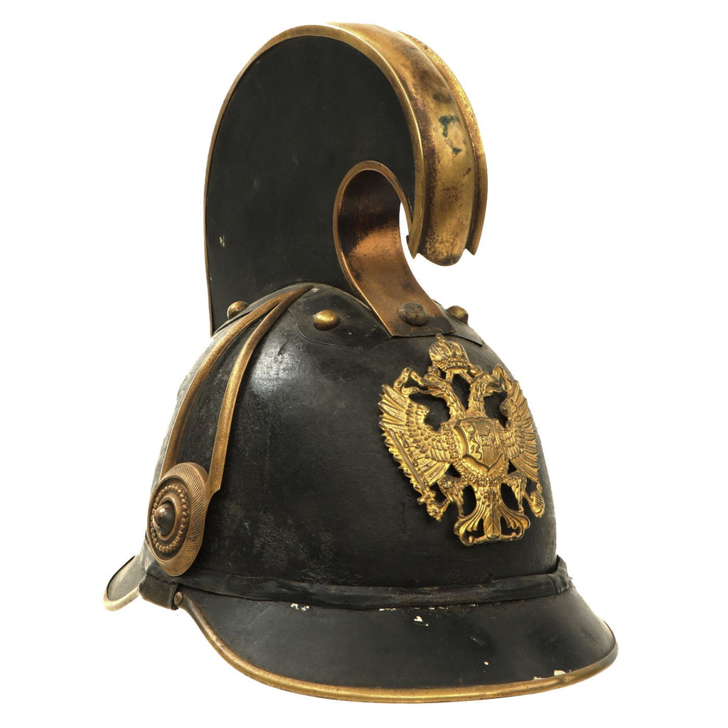 Original Austrian WWI Model 1905 Enlisted Mans Dragoon Helmet by Josef Zimbler with FJI Plate Original Items