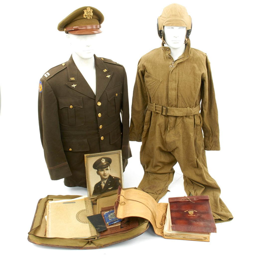 Original U.S. WWII B-17 Bombardier 533rd Bomb Squadron Named Uniform and Documents Grouping Original Items