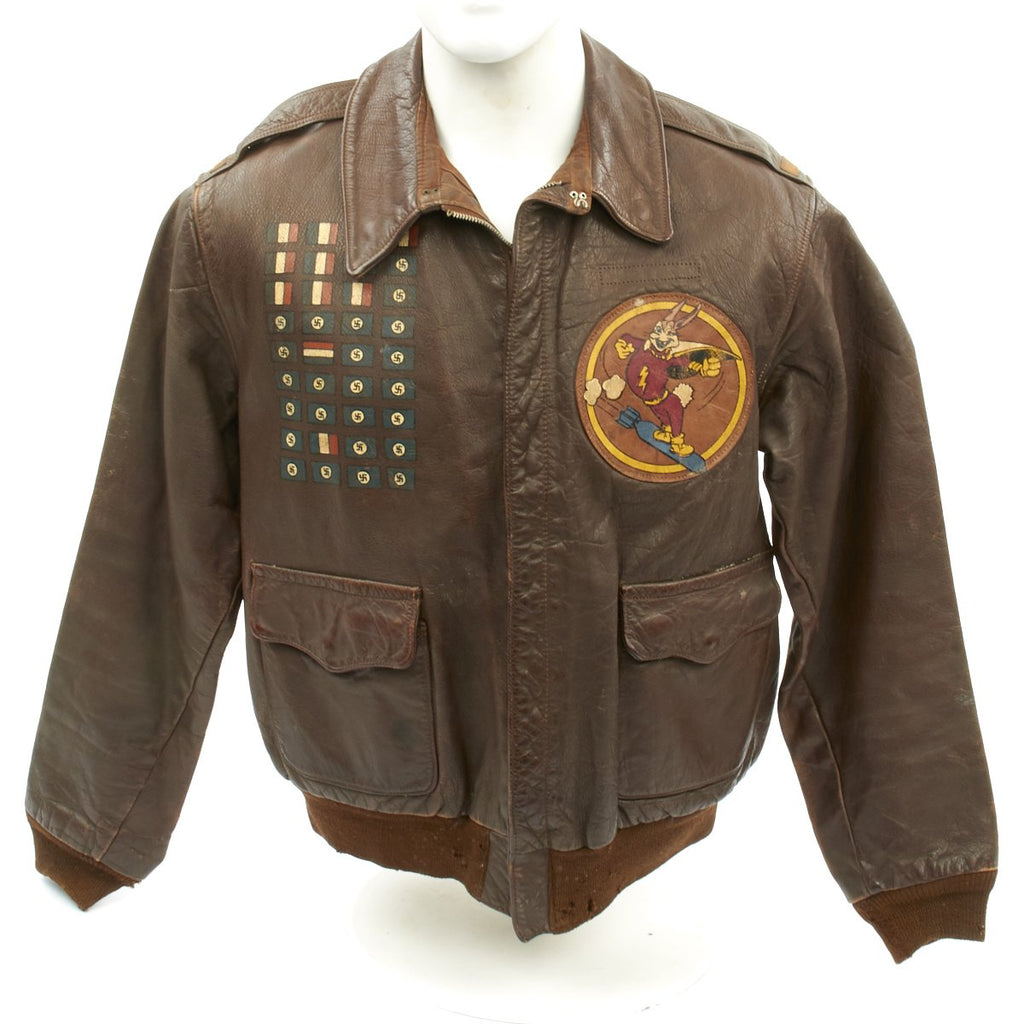 Original U.S. WWII 715th Bomb Squadron Painted A-2 Flight Jacket - 448th  Bombardment Group