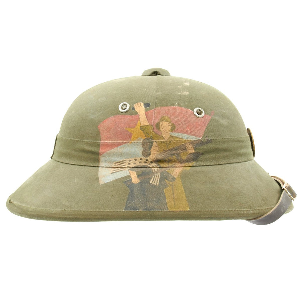 Original Vietnam War North Vietnamese Army Viet Cong Souvenir Pith Helmet - SAI GON 1967 Original Items