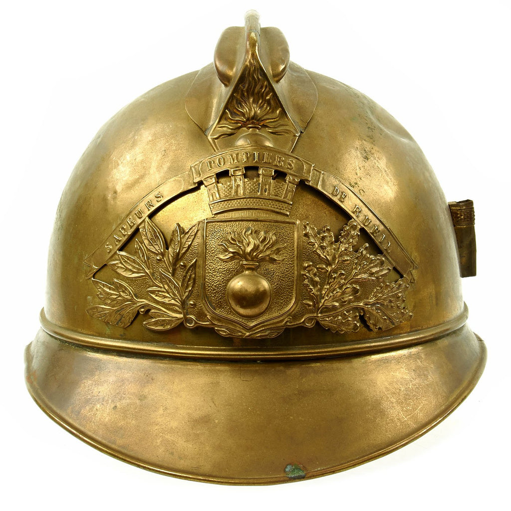 Original French WWI Adrian Pattern Brass Fire Helmet from Rueil Area Original Items