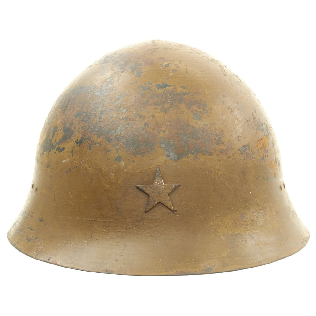 Original Japanese WWII Army Combat Helmet with Complete Liner and Partial Chinstrap - Tetsubo Original Items