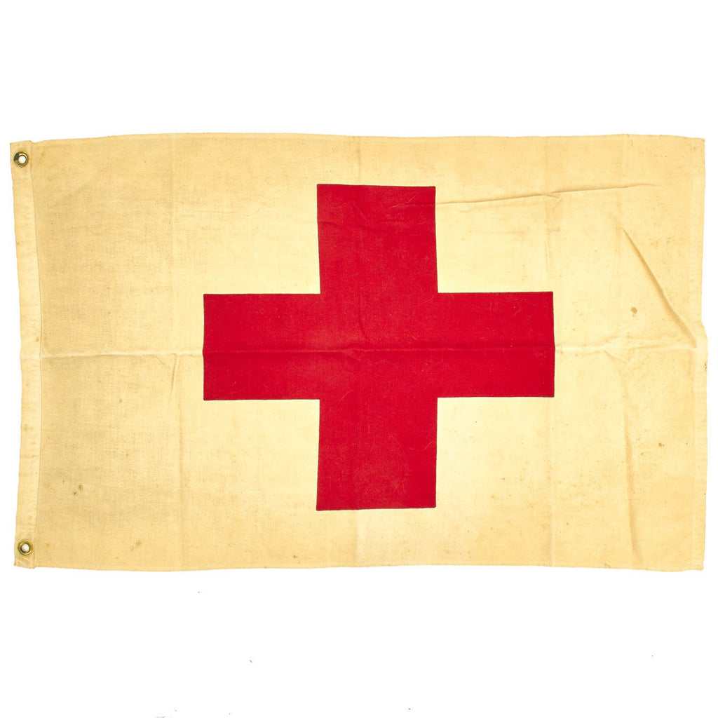 Original U.S. WWI Red Cross Medic Cloth Flag by Paramount Flag Co. dated 1917 - 21" x 35" Original Items