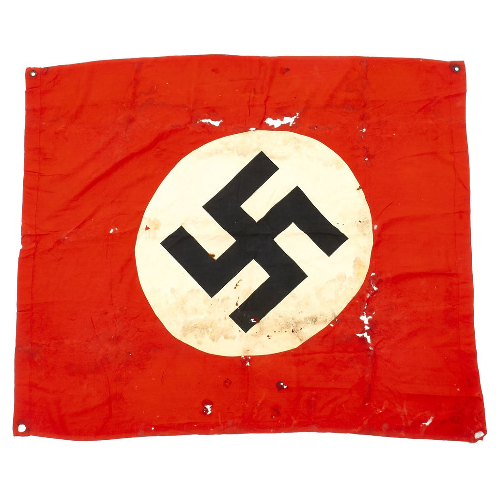 Original German WWII Battlefield Pickup Hakenkreuz Tank Identification Flag - 36" x 30" Original Items