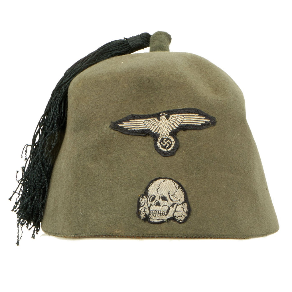 Original German WWII Waffen SS Field Gray M43 Combat Fez for Foreign Volunteers with Tassel Original Items