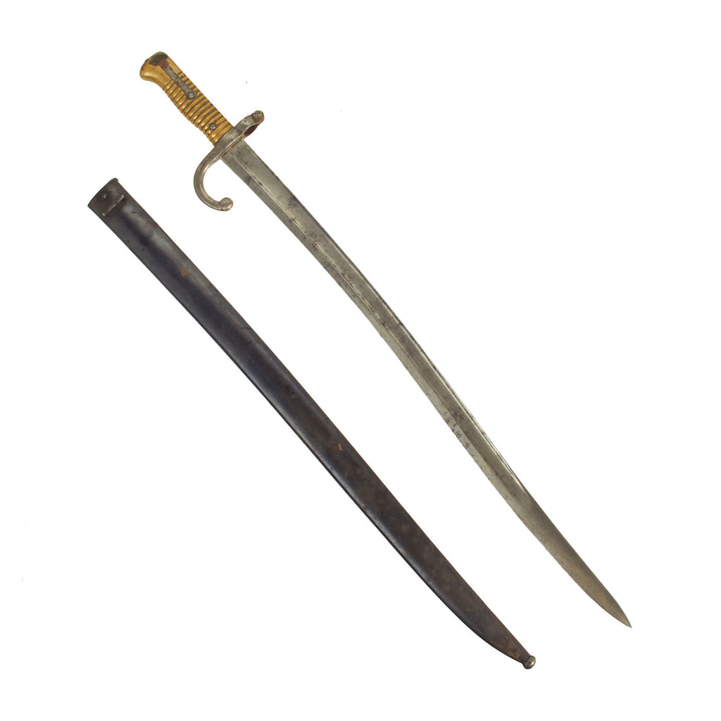 Original French M1866 Chassepot Saber Bayonet by Mutzig Arsenal with Scabbard - dated 1868 Original Items