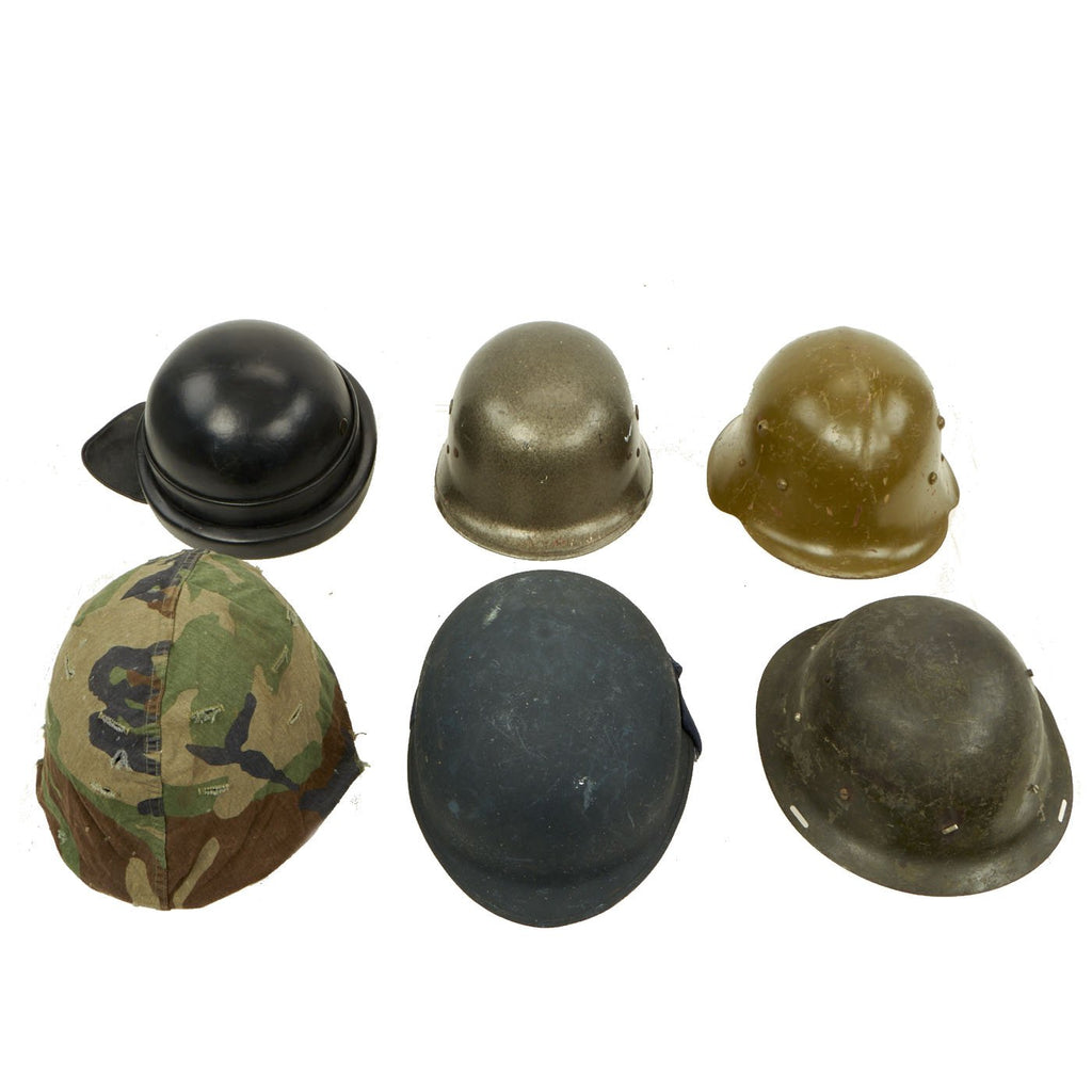 Original WWII and Cold War Military Helmet Lot 6 Original Items