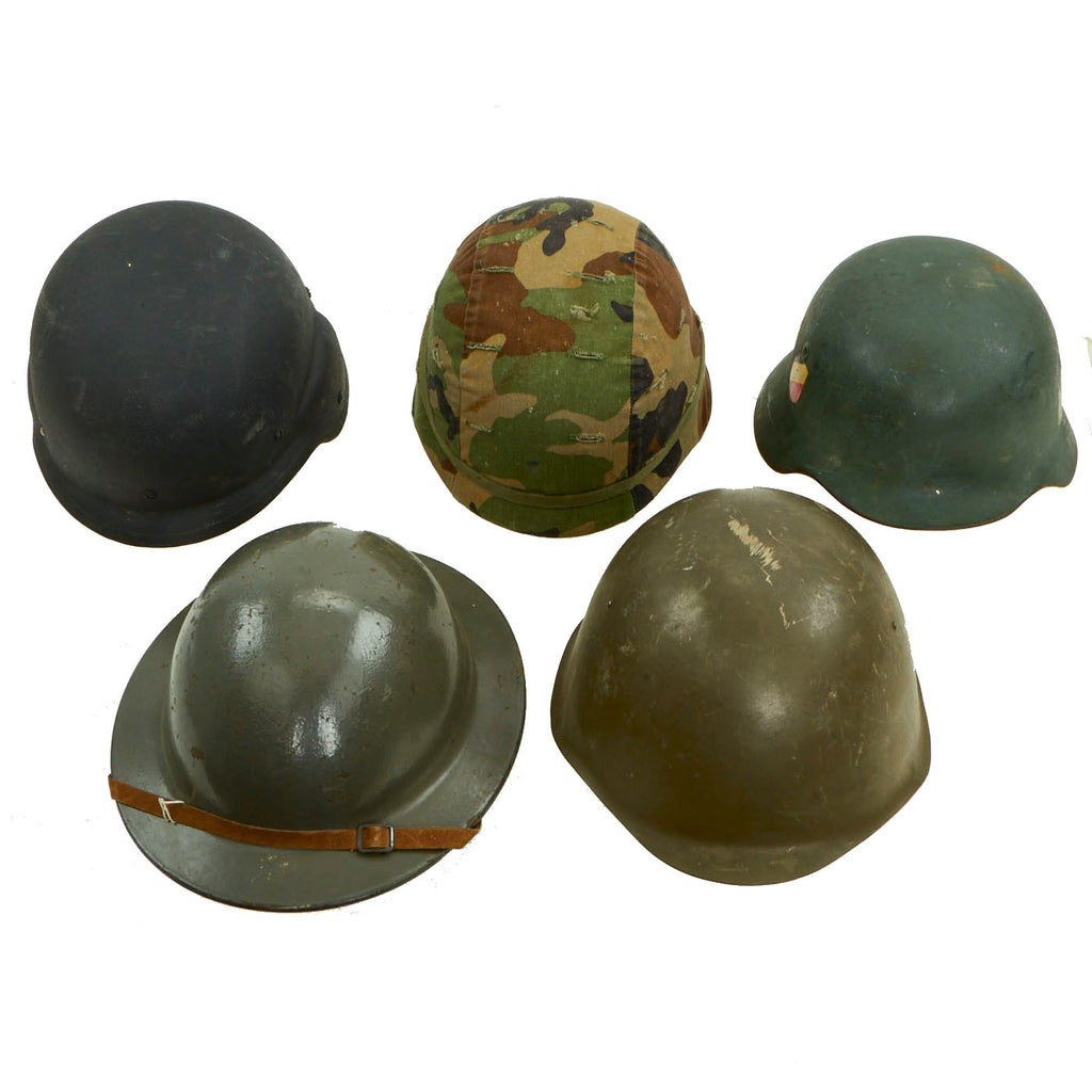 Original American & European Cold War Era Helmet Lot - 5 Items Original Items