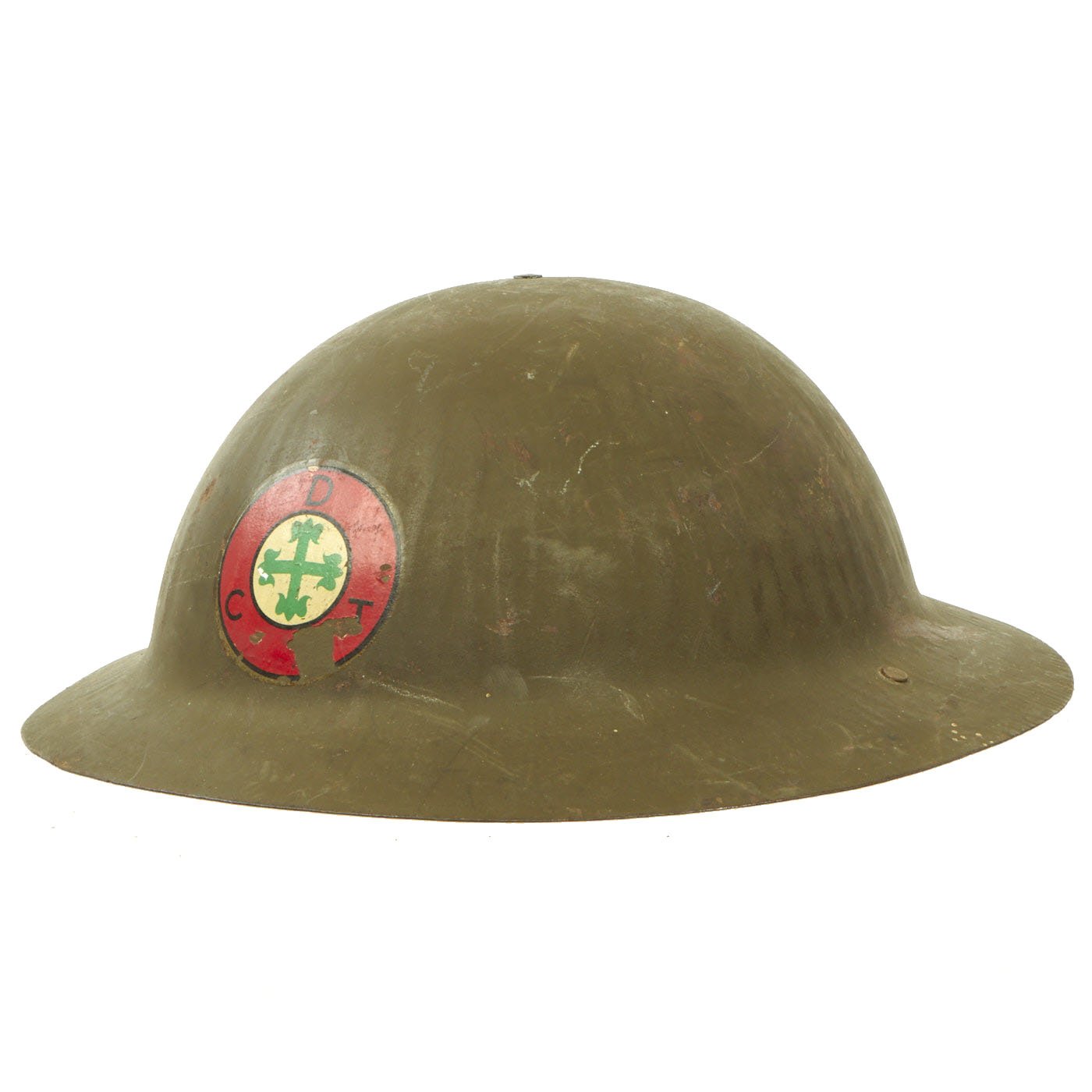 Original Portuguese WWI British Made M1916 Brodie Helmet with