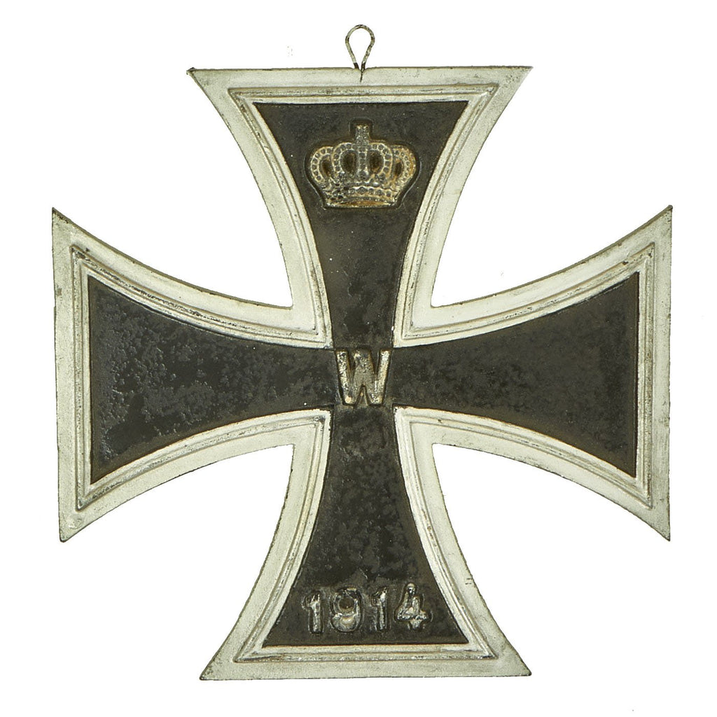 Original Imperial German WWI Prussian Iron Cross 1914 Cast Iron Wall Plaque - 9 3/4" x 9 3/4" Original Items