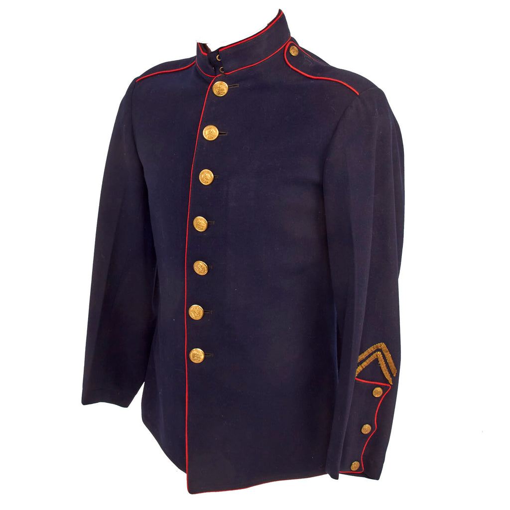 Original U.S. WWI Named US Marine Corps Dress Blues Coat - Ship’s Detachment Marine Original Items