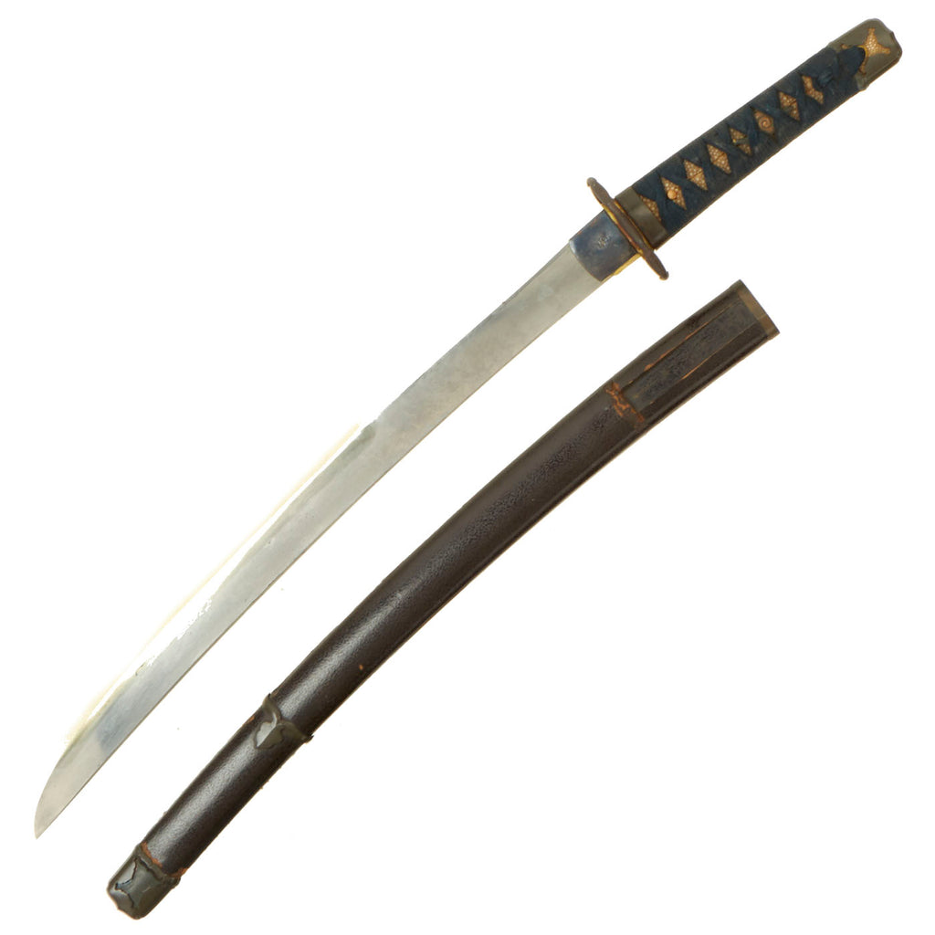 Original 15th Century Muromachi Period Japanese Wakizashi Short Sword with Lacquered Scabbard c. 1450 Original Items