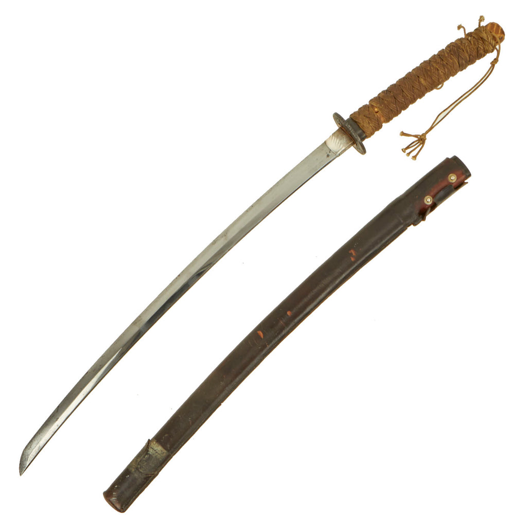 Original Edo Period WWII Reissued Japanese Katana Sword with Plaited R –  International Military Antiques