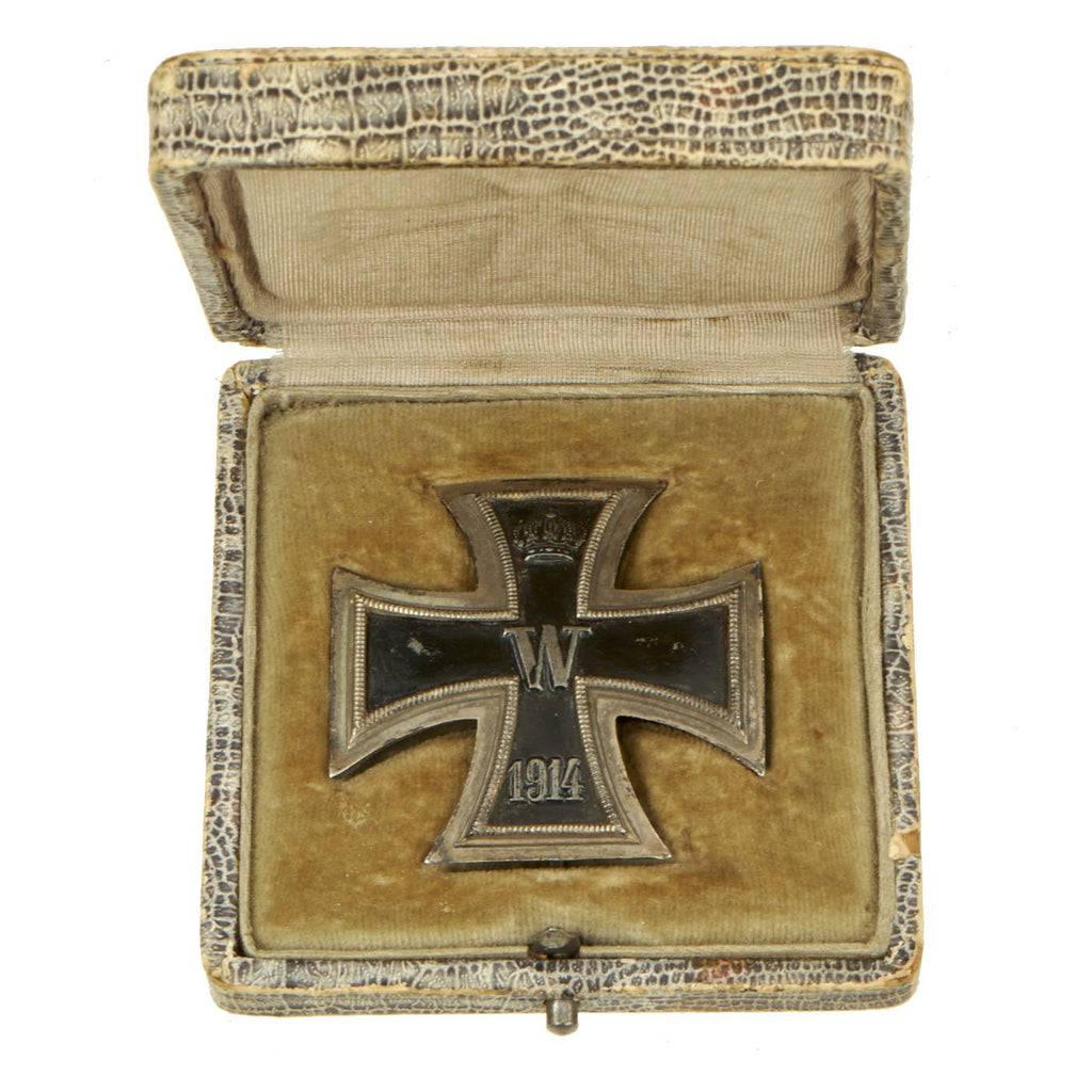 Original German WWI Prussian Vaulted Iron Cross First Class 1914 with Pinback in Case - EKI Original Items