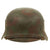 Original German WWII Named "Pea Dot" Camouflage M35 Helmet with 59cm Liner & Chinstrap - stamped EF66 Original Items