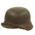 Original German WWII Named "Pea Dot" Camouflage M35 Helmet with 59cm Liner & Chinstrap - stamped EF66 Original Items