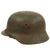 Original German WWII Named "Pea Dot" Camouflage M35 Helmet with 59cm Liner & Chinstrap - stamped EF66 Original Items