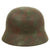 Original German WWII Named "Pea Dot" Camouflage M35 Helmet with 59cm Liner & Chinstrap - stamped EF66 Original Items