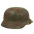 Original German WWII Named "Pea Dot" Camouflage M35 Helmet with 59cm Liner & Chinstrap - stamped EF66 Original Items