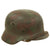 Original German WWII Named "Pea Dot" Camouflage M35 Helmet with 59cm Liner & Chinstrap - stamped EF66 Original Items