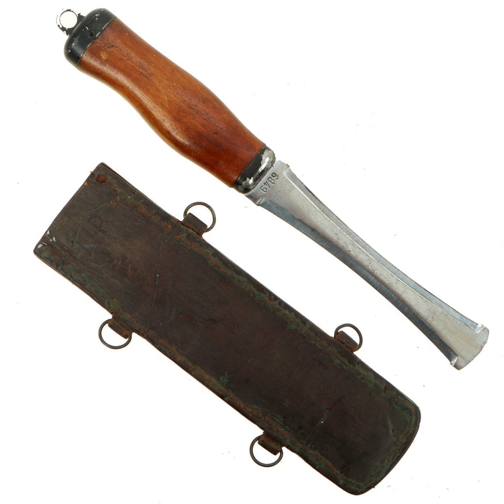 Original Cold War Polish Paratrooper Knife with Leather Scabbard - Dated 1953 Original Items