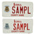 Original Set of Two U.S. Air Force Congressional Medal of Honor State of Iowa Sample License Plates Original Items