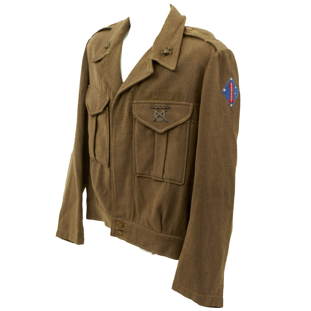 Original USMC WWII 1st Marine Division Guadalcanal Australian Made Ike Jacket- Dated 1942 Original Items