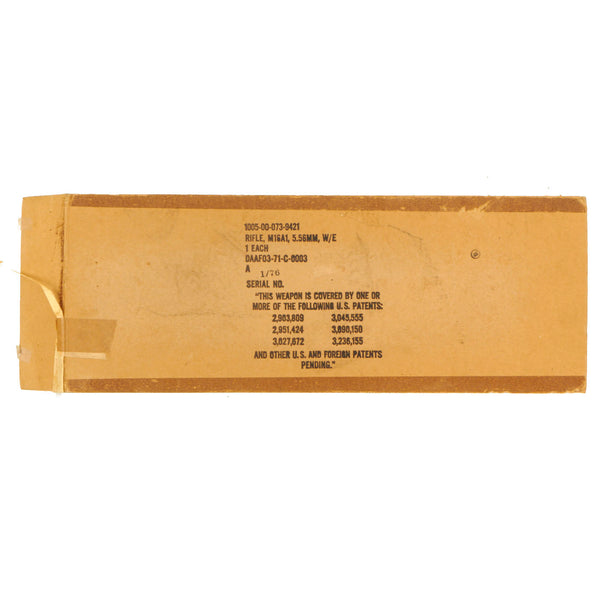 Original U.S. Vietnam War Era M-16A1 Rifle Shipping Box with Packaging ...