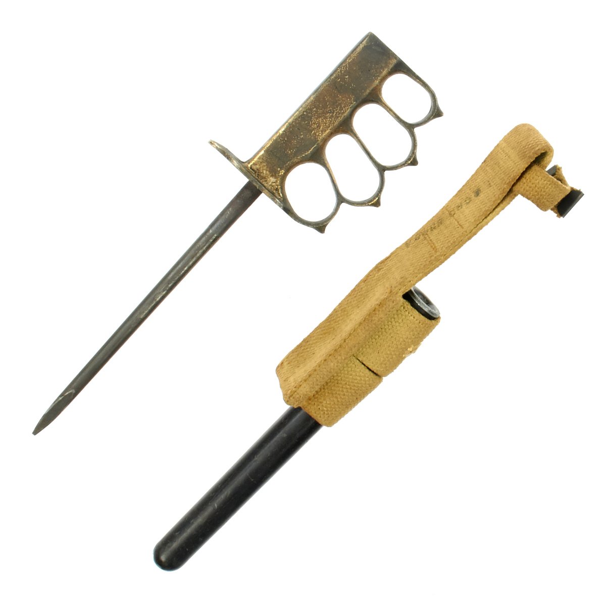 brass knuckles with spikes and blade