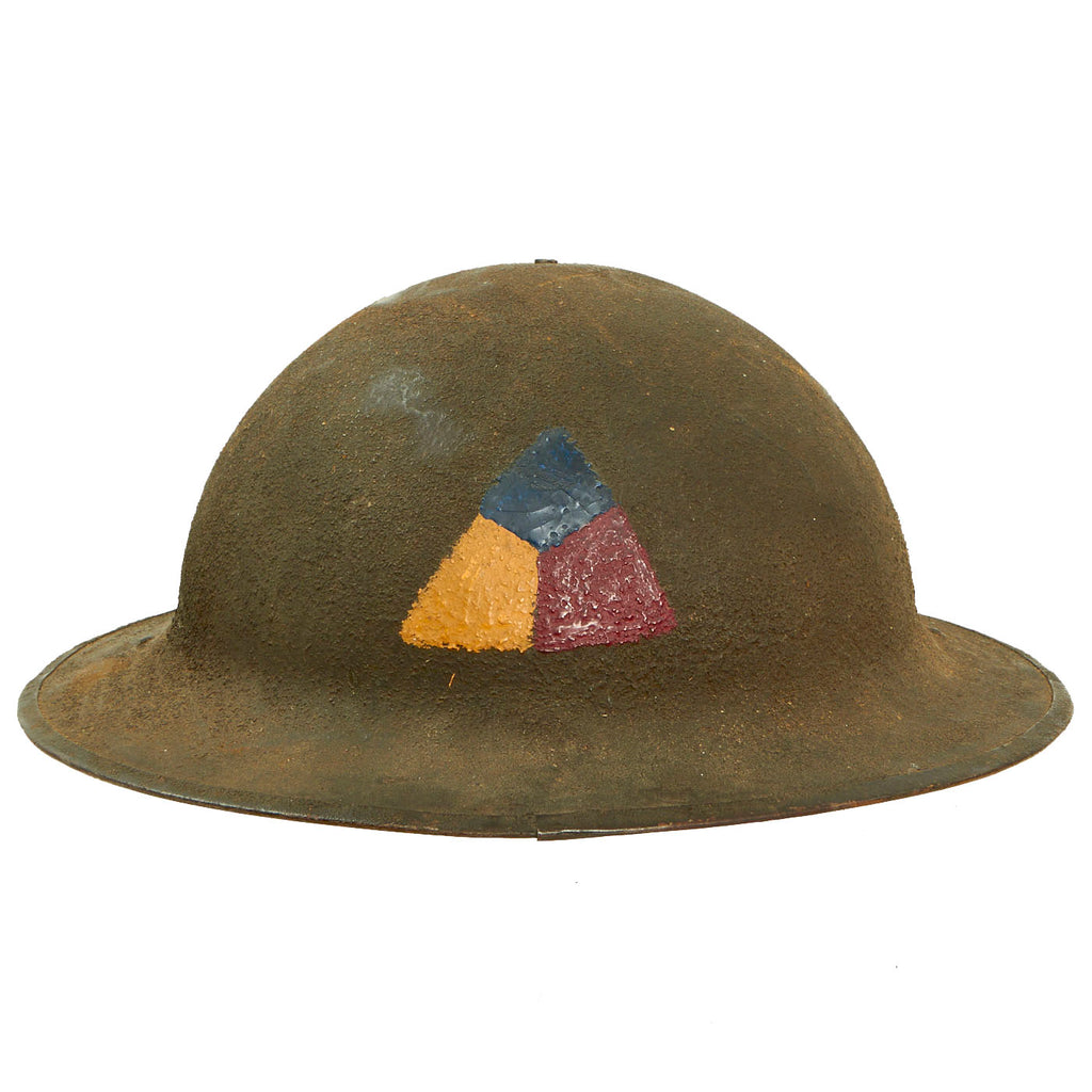 Original U.S. WWI Tank Corps of the American Expeditionary Forces Painted Doughboy Helmet With Liner and Chin Strap - Size 7 Original Items